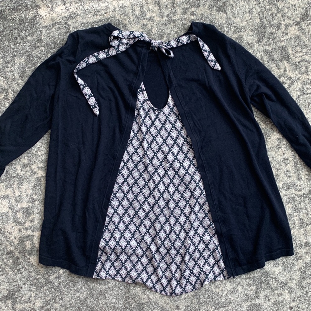 Loft Mixed Media 3/4 Sleeve Swing Sweater - Picture 5 of 7